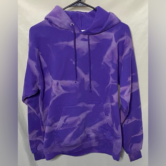 Hanes Eco smart purple bleach dyed hoodie - Picture 1 of 4